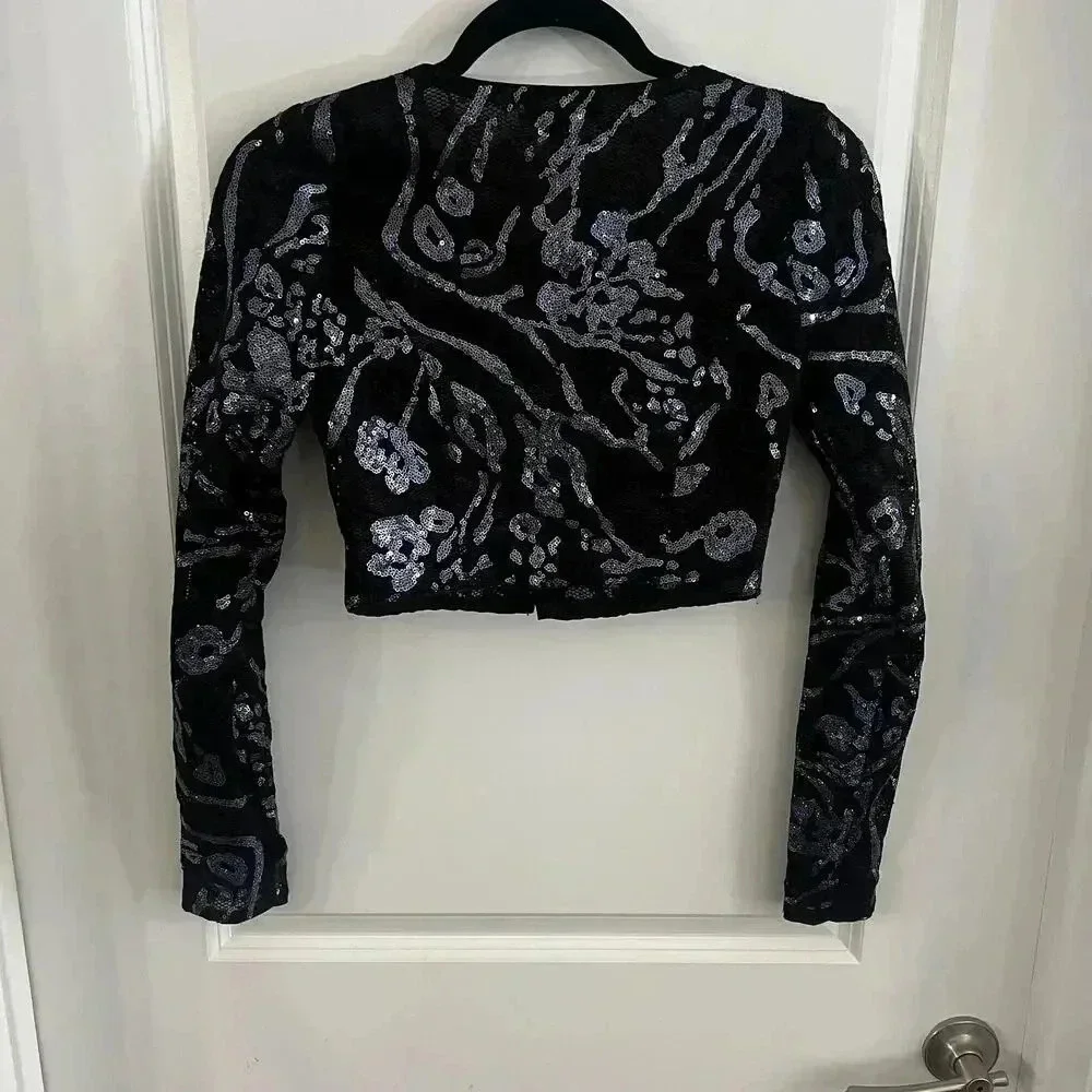 177 H:ours Ira Top in Dusk Blue Size XS Color Black Nvay Blue - Picture 3 of 3